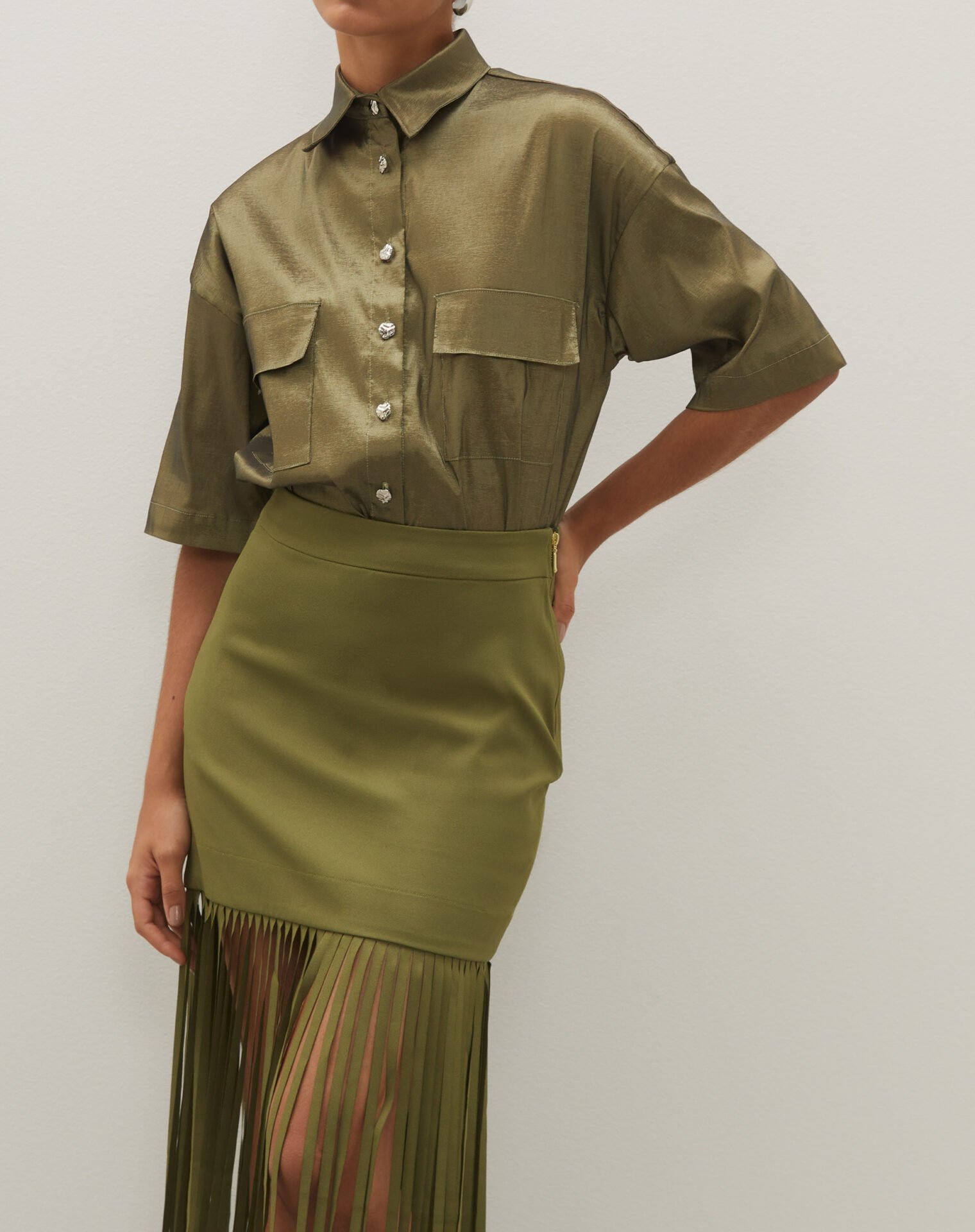Camisa Manga Curta Oversized Verde - Imagem 4