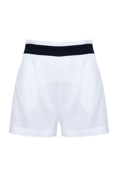 Shorts Cintura Alta Branco e Preto