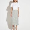 Saia Midi Jacquard Folhas