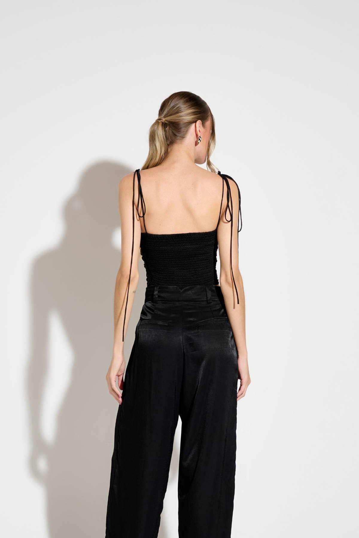 Blusa Dama Cetim Preto - Imagem 3