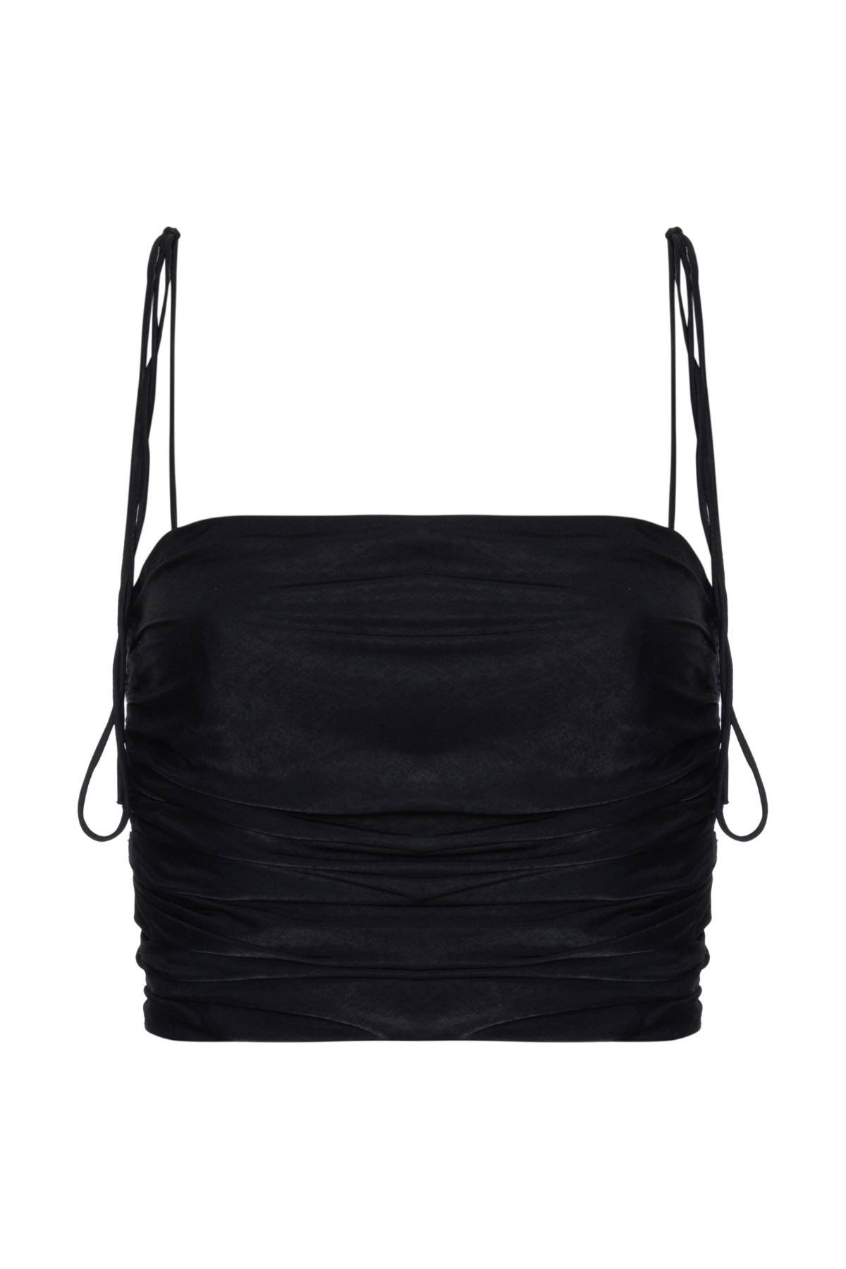 Blusa Dama Cetim Preto - Imagem 4