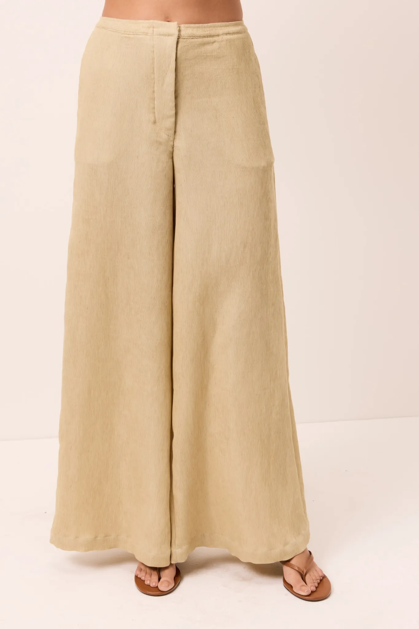 Calça Pantalona Linen Ostra Areia - Imagem 4