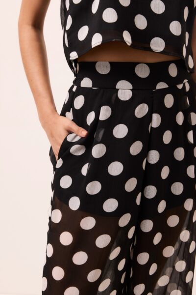 Alternative view of Calça Pantalona de Poá em Crepe