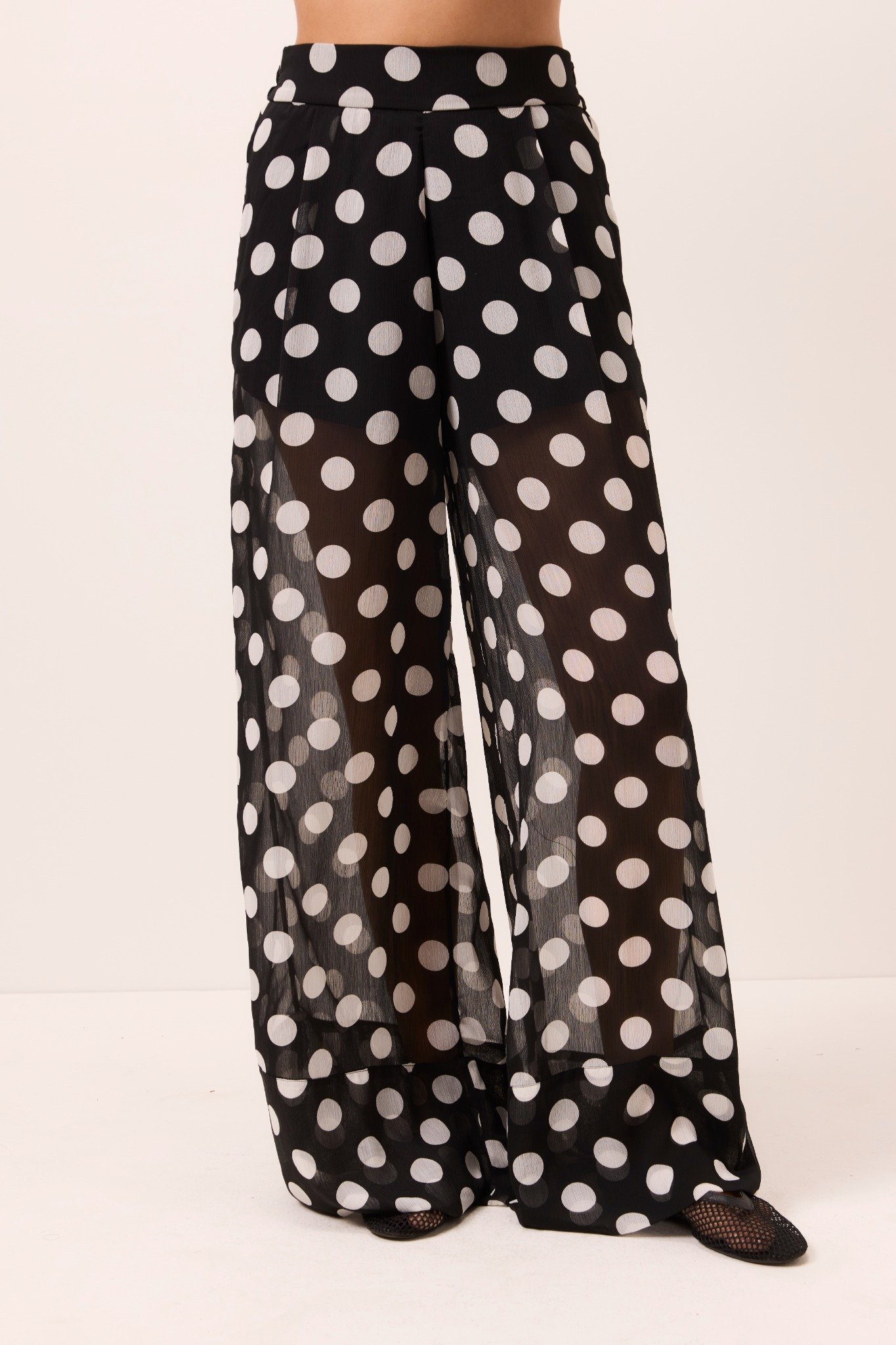 Calça Pantalona de Poá em Crepe - Imagem 3