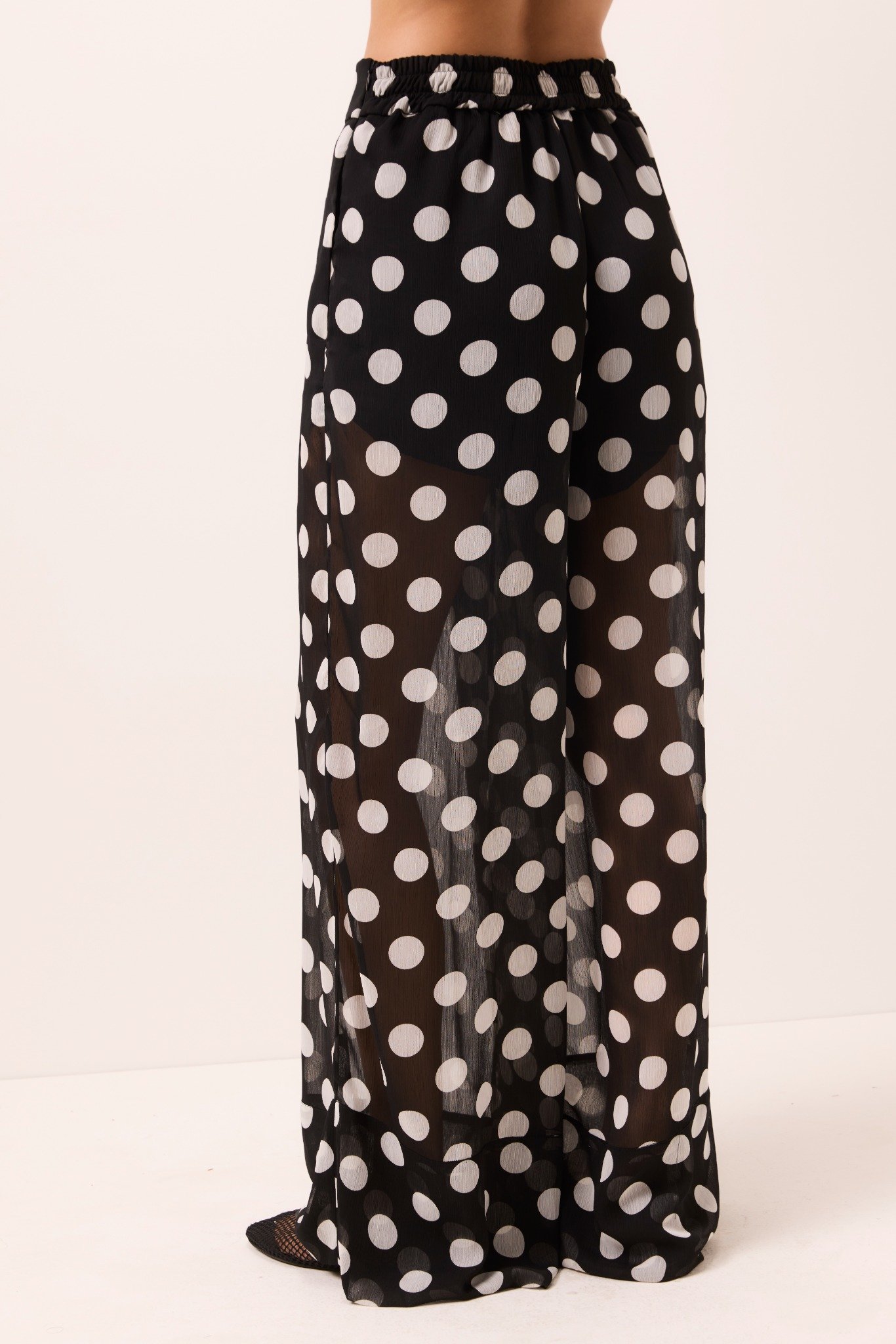 Calça Pantalona de Poá em Crepe - Imagem 4