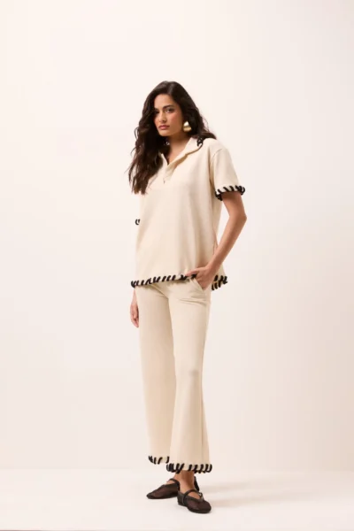 Alternative view of Blusa Polo Tricot Areia