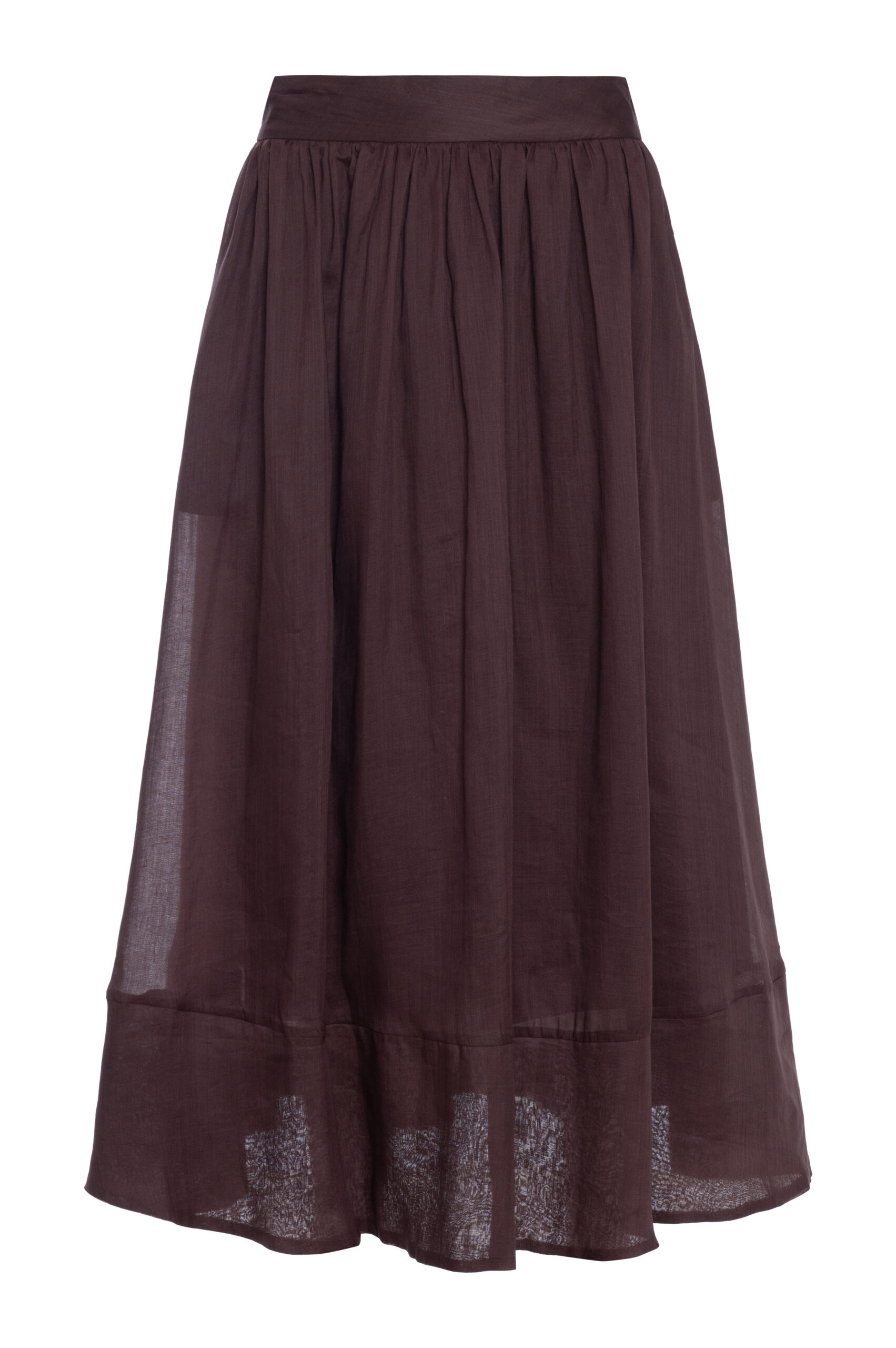 Saia Midi Classic em Rami Marrom - Imagem 3