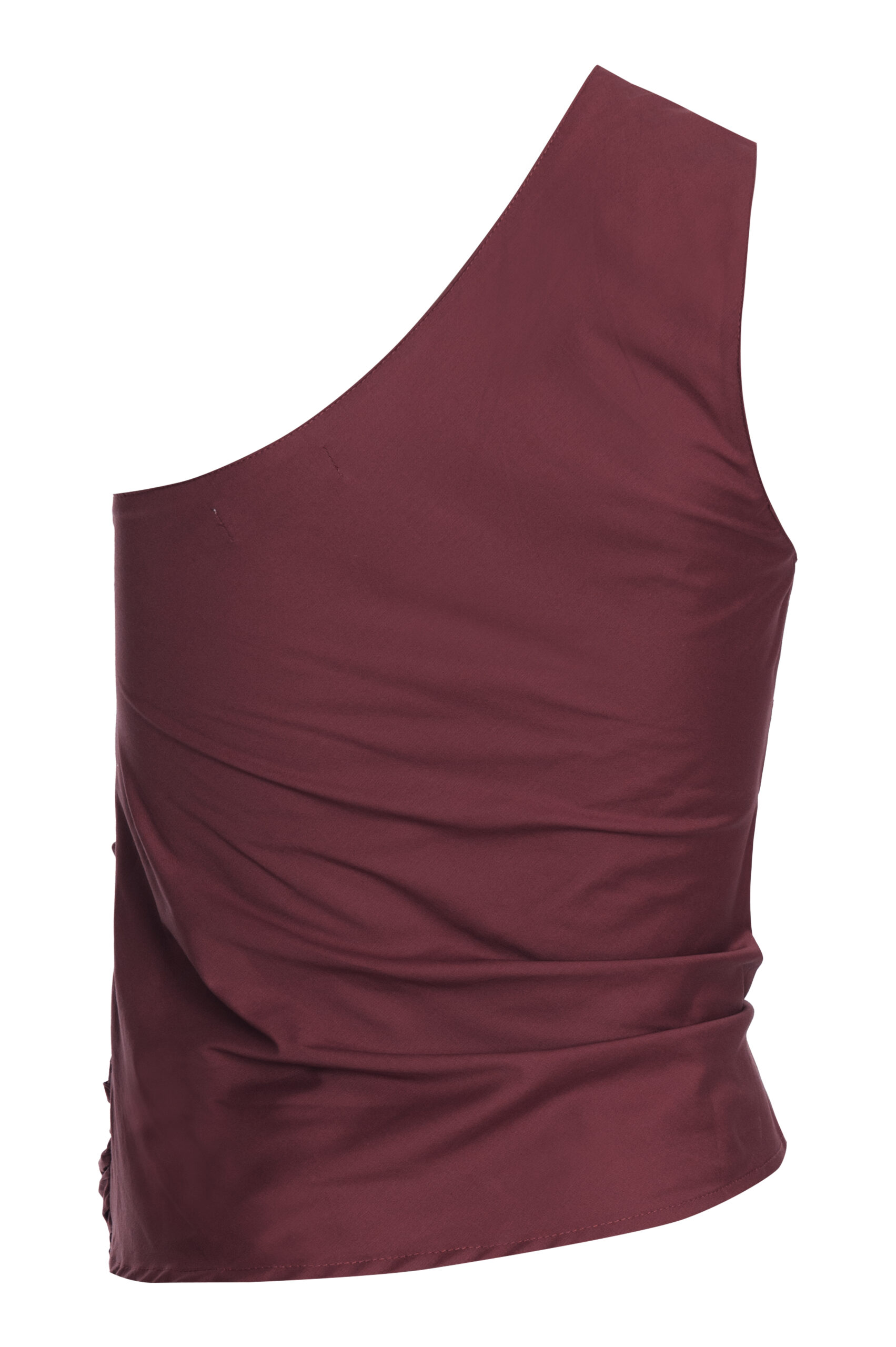 Blusa Assimétrica em Tricoline Vinho com Laço - Imagem 8