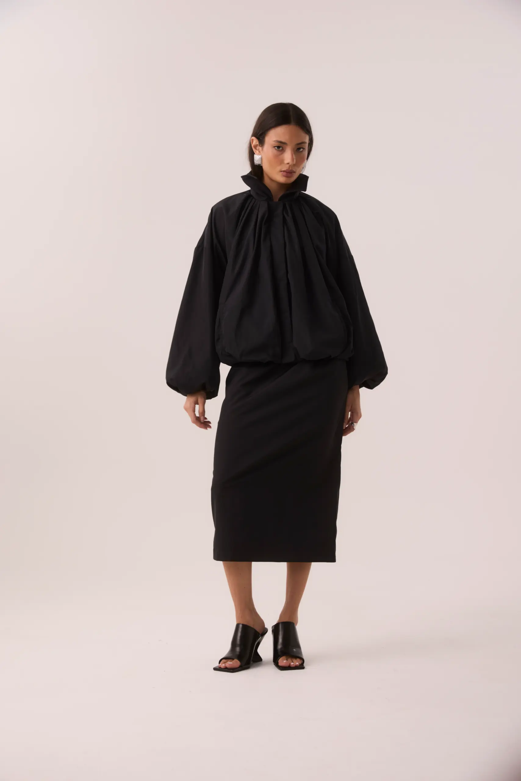 Jaqueta Bomber em Nylon Preto - Imagem 7