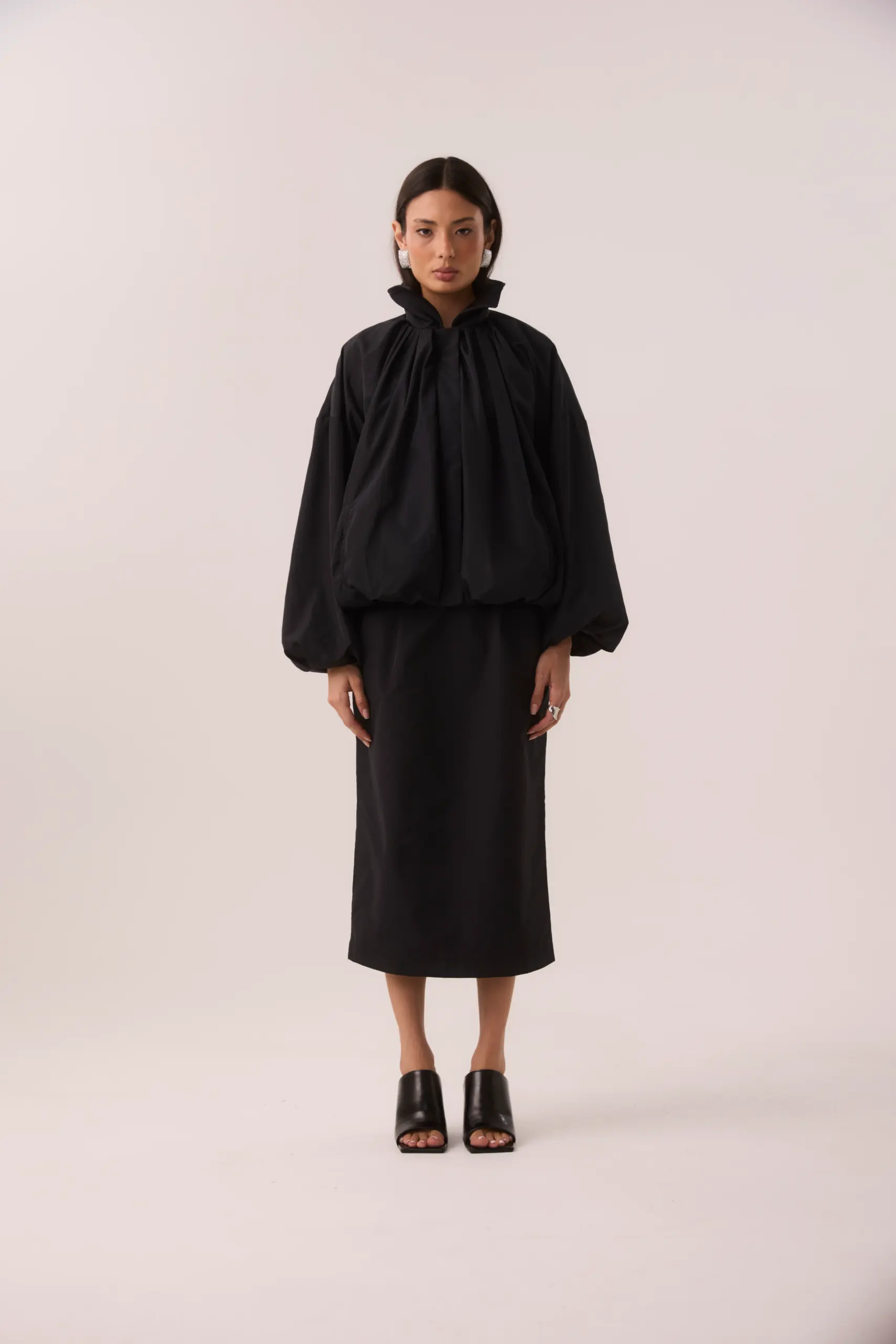 Jaqueta Bomber em Nylon Preto - Imagem 3