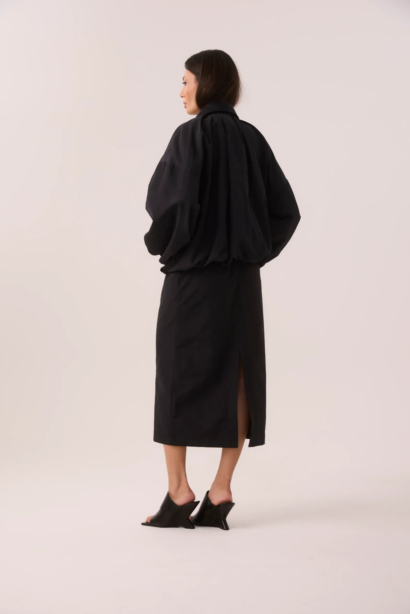 Jaqueta Bomber em Nylon Preto - Imagem 8